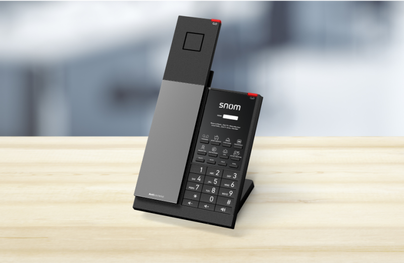 Téléphone Snom moderne, design épuré, boîtier antibactérien, parfait pour communication professionnelle à Marseille et Provence-Alpes-Côte d'Azur